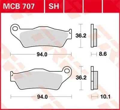 Lågt pris BRAKE PAD TRW MCB707