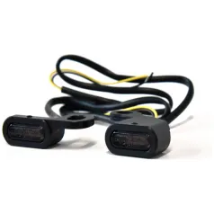 Fastline, below bar LED turn signal set. Black – 00-14 Softail; 99-17 Dyna; 96-03 XL Sportster Rabatter