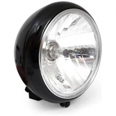 Lågt pris 7″ H4 headlamp for FL models. Clear lens. Black – 86-17 FLST-modeller med 7″ strålkastare