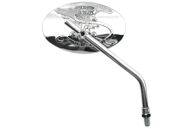 Spegel vänster Vparts / höger universal / Motorrad / krom Rea